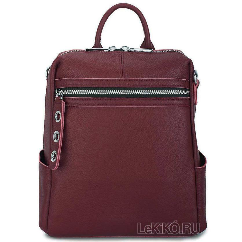 Женская сумка-рюкзак из натуральной кожи Дорис бордовый