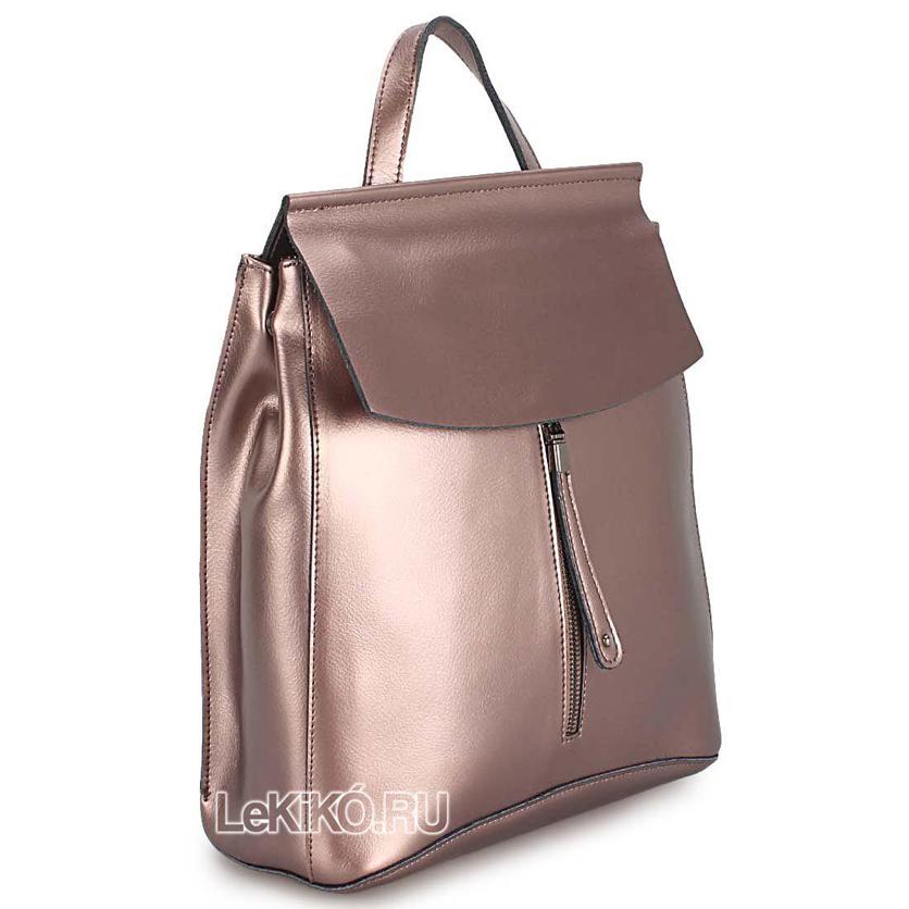 Женская сумка-рюкзак из натуральной кожи Sammy бронза