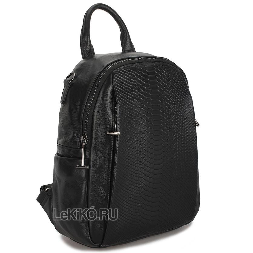Женская сумка-рюкзак из натуральной кожи Фелис черный