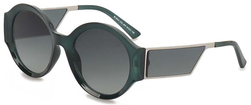 Круглые солнцезащитные очки Bialucci зеленые сбоку