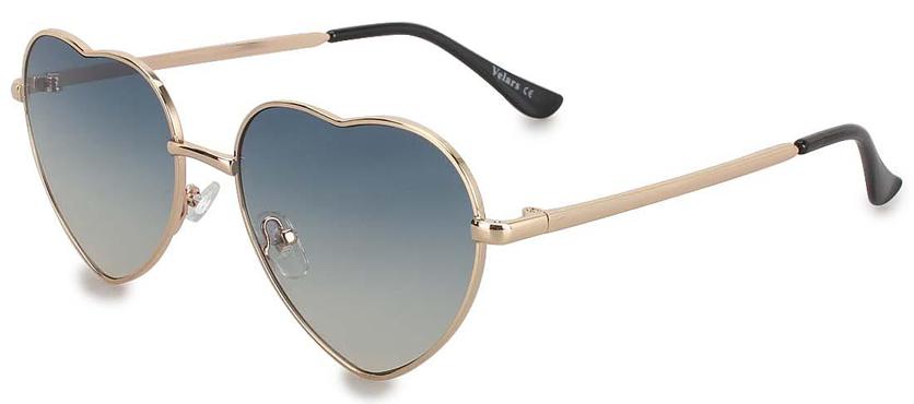 Женские солнцезащитные очки «Сердечки» V7076 Blue
