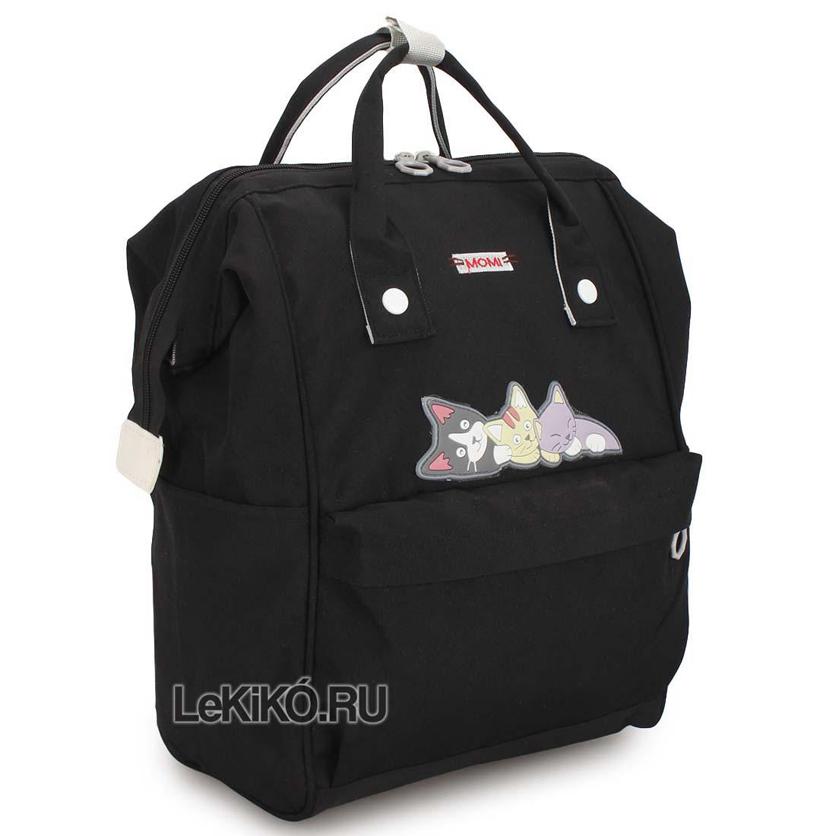 Сумка-рюкзак для подростков в школу Три кота черный