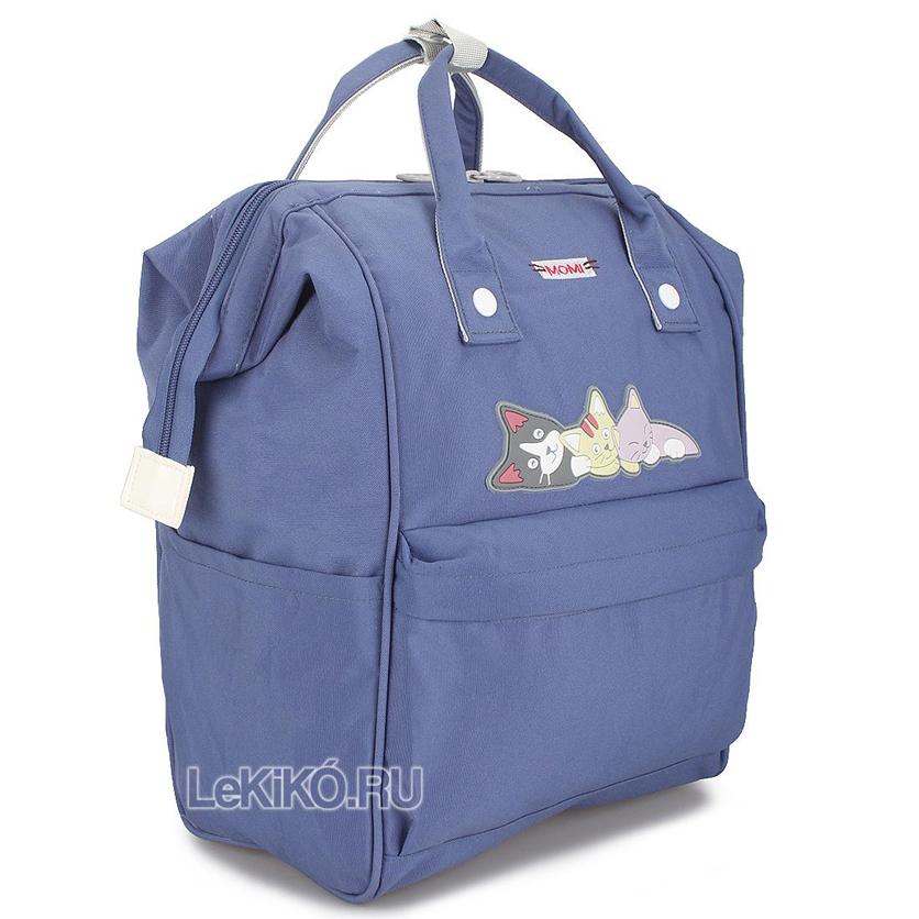 Сумка-рюкзак для подростков в школу Три кота синий
