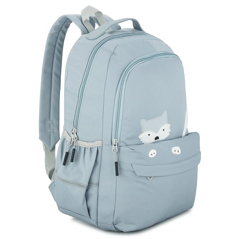 Рюкзак для подростков в школу Лисенок голубой