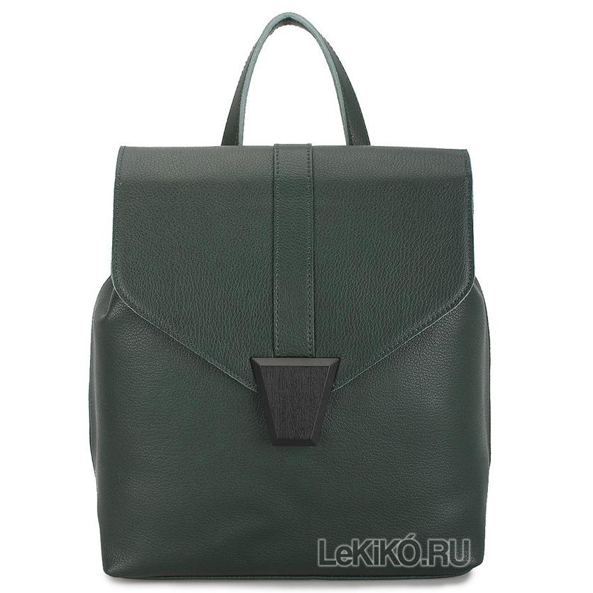 Женская сумка-рюкзак из натуральной кожи Мелина зеленая