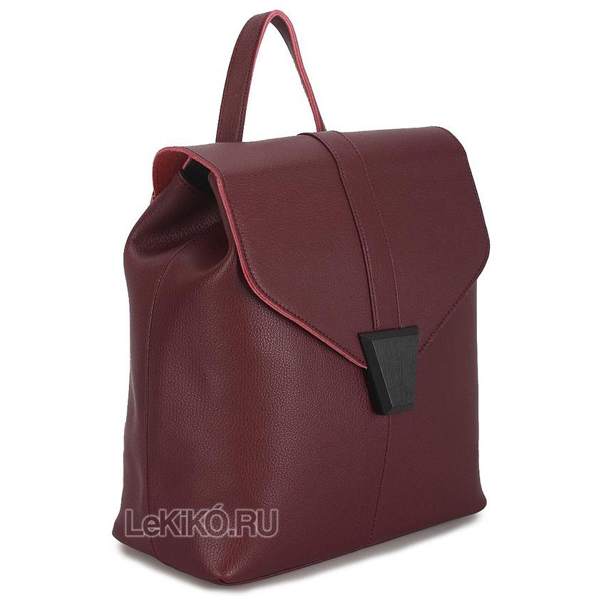 Женская сумка-рюкзак из натуральной кожи Мелина бордовая